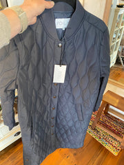 Foil Quilted Snap Coat in Midnight TP13888