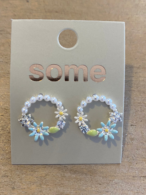 Some Round Pearl with Flower Earrings 264 265