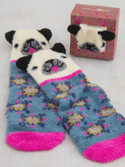 Natural Life Boxed Cozy Critter Socks - Cream Dog 75