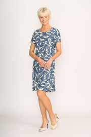 Foil Swing Back Dress in Botany TP14055