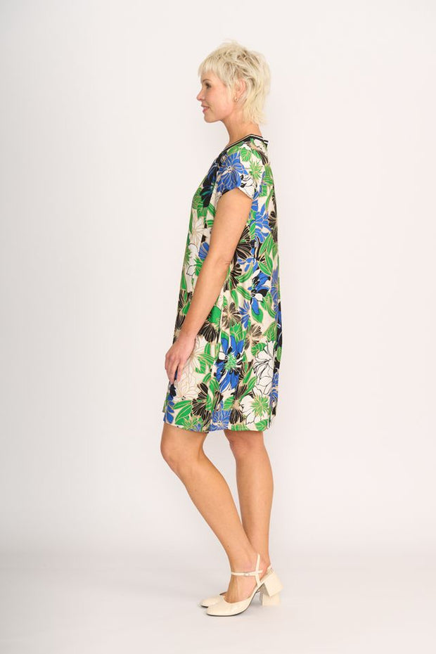 Foil Floral Delight A Line Dress TP14599