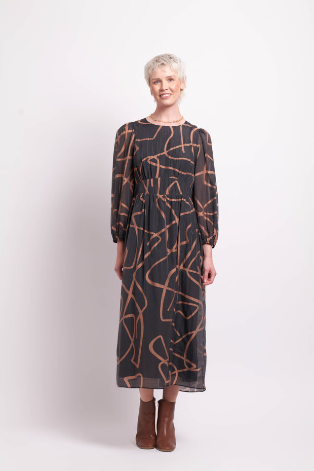 OH Three Swirls Empire Maxi Dress TP14227