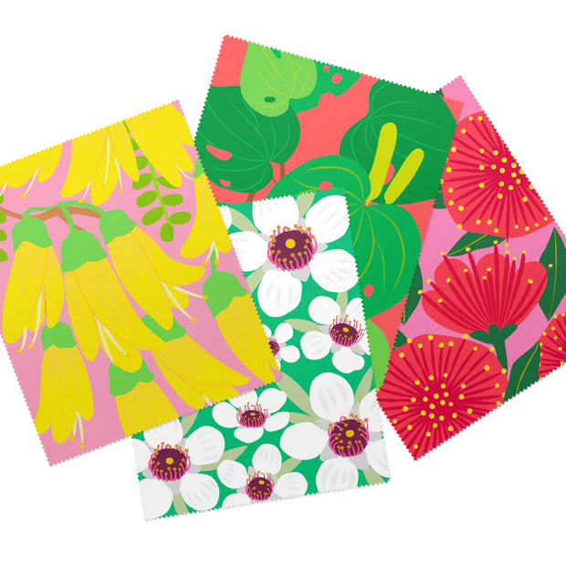 100% NZ Lens Cloth Bright Botanicals Range