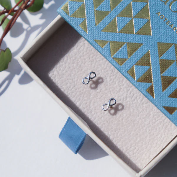 Little Taonga  Eternity Petite Stud Earrings Sterling Silver