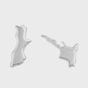 Little Taonga Sterling Silver Map Stud Earrings in Box JP15