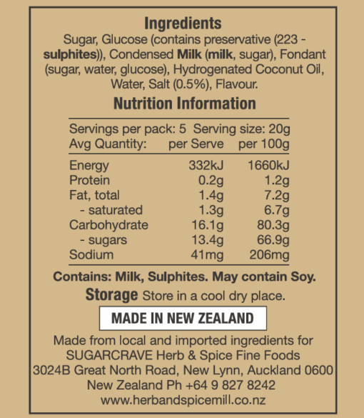 Sugar Crave Salted Caramel Fudge 100g