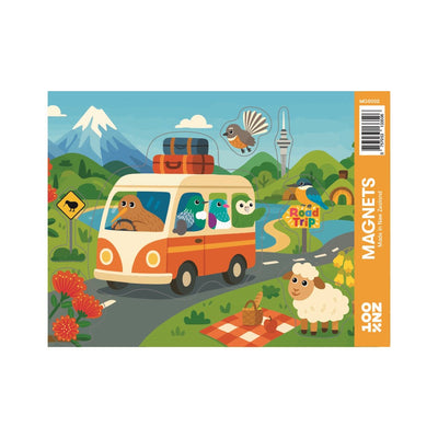 100% NZ Kiwi Road Trip Magnet Set