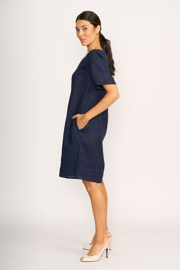 Foil Linen Crowd Pleaser Dress in Midnight TP14650
