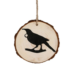 Parnell and Co Hanging Wooden Tree Slice Bird Decoration