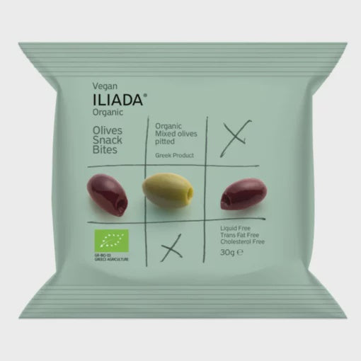 Iliada Mixed Organic Greek Olives (Pitted) in a Bag 30g