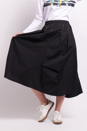 Foil Contrast Pull On Skirt Black TP14451