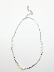 Some Mini Silver and Pearl Necklace 998