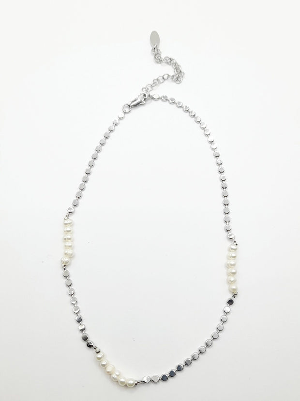 Some Mini Silver and Pearl Necklace 998