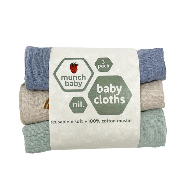 Munch Baby Face Cloths Muslin