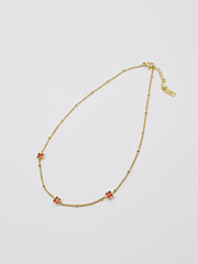Some Gold Plated Necklace with Coloured Glass 044
