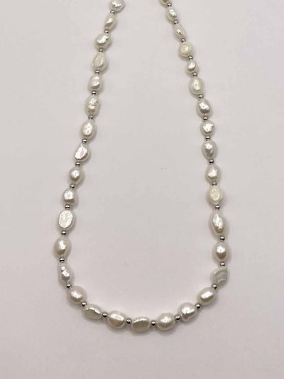 Some Freshwater Pearl with Silver Bead Necklace 127