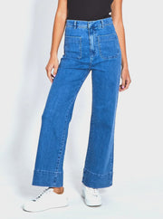 Monaco Jeans Milan High Rise Flare Jean in Blue PDN313MJ