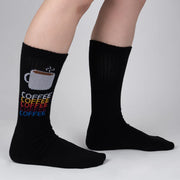 Sock it To Me Hello Darkness Coffee Athletic Ribbed Crew Socks 046