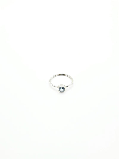 Some Sterling Silver Round Blue Topaz Ring 405