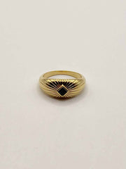 Some 18k French Gold Plated Radial with Black CZ Ring 415
