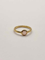 Some 18k French Gold Plated Round Radiant Pink CZ Ring 417
