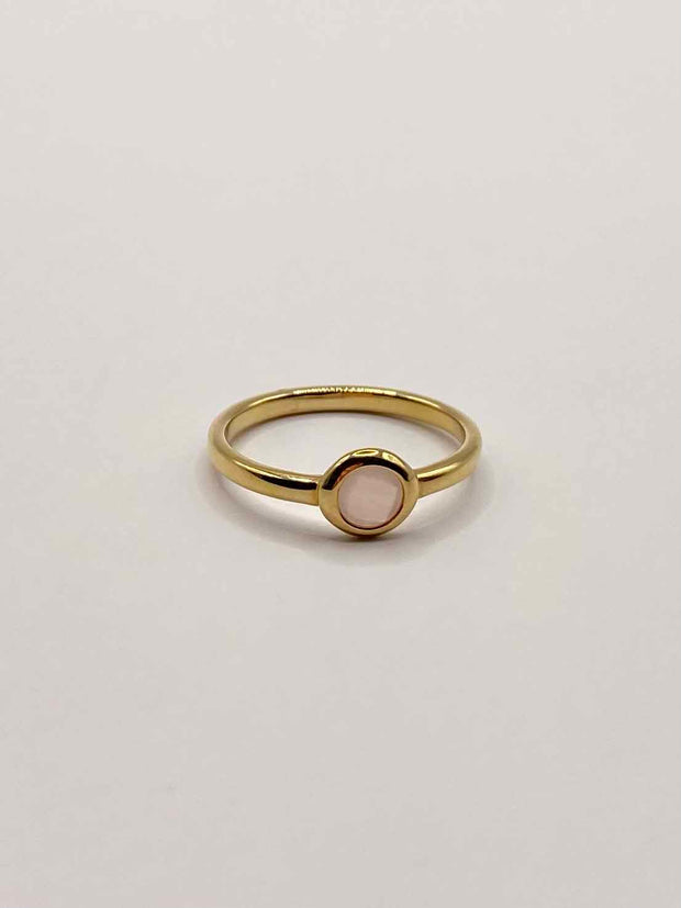 Some 18k French Gold Plated Round Radiant Pink CZ Ring 417