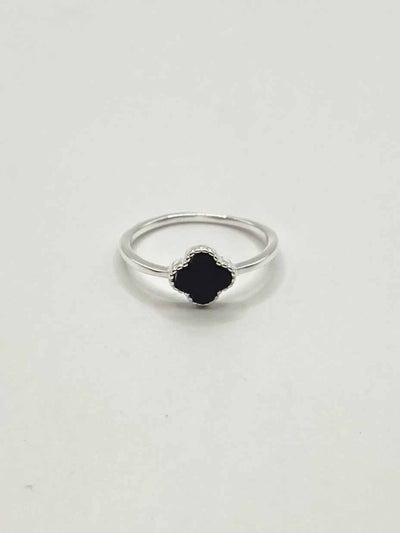 Some Sterling Silver Lucky Blossom Ring Black 423