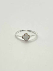 Some Sterling Silver Lucky Blossom White Ring 424