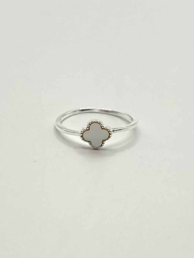 Some Sterling Silver Lucky Blossom White Ring 424