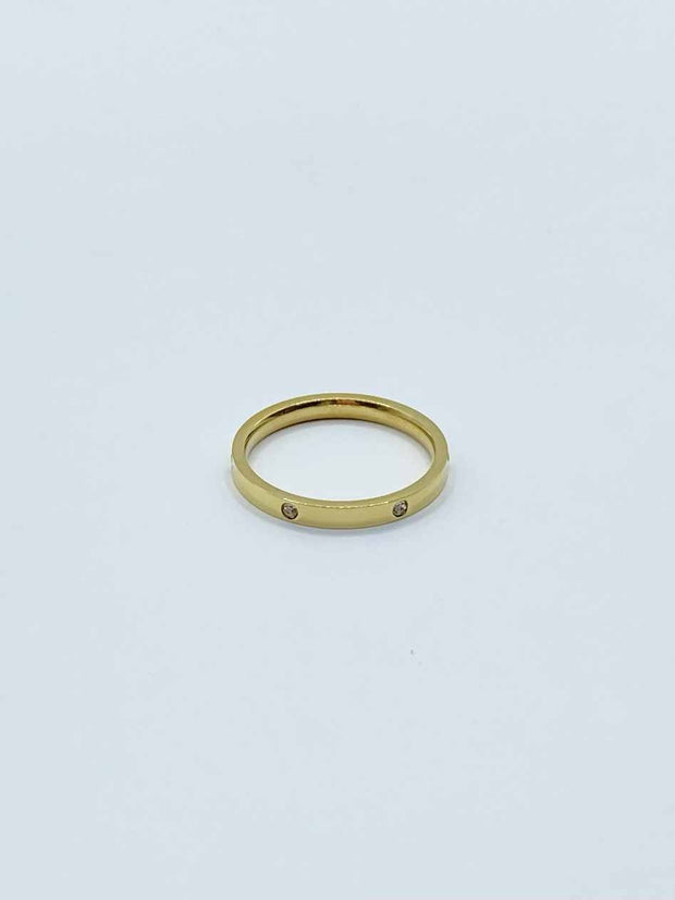 Some Gold Coloured Diamante Band Ring 453