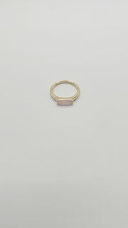 Some 18k french gold frosted pink rhombus Ring 455