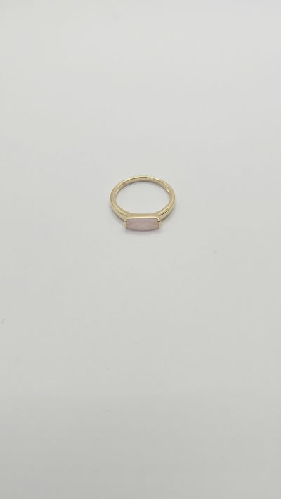 Some 18k french gold frosted pink rhombus Ring 455
