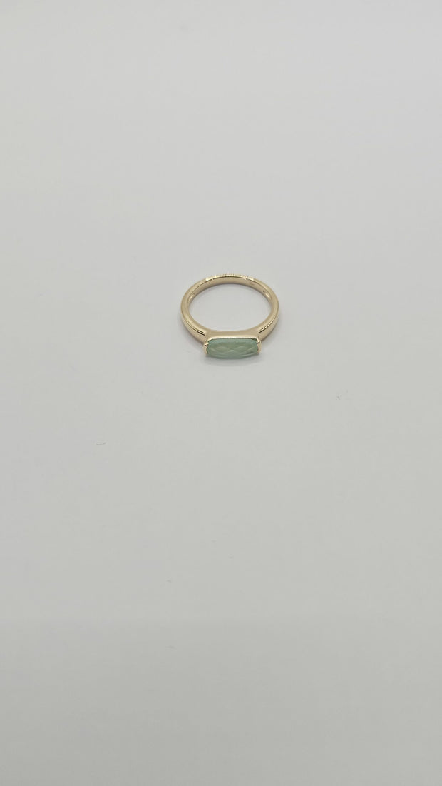 Some 18k french gold frosted glacier rhombus Ring 458