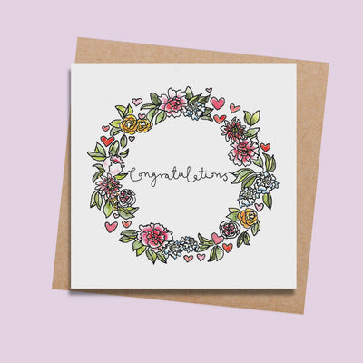 Red Tractor Designs Congratulations Wreath Card 23