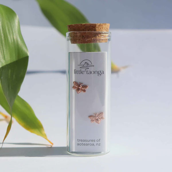 Little Taonga  Honey Bee Stud Earrings (shaped)