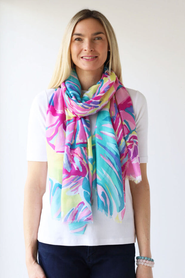 Archer House Tropical Leaf Scarf 790