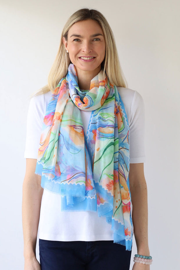 Archer House Lightweight Abstract Digital Print Scarf 800