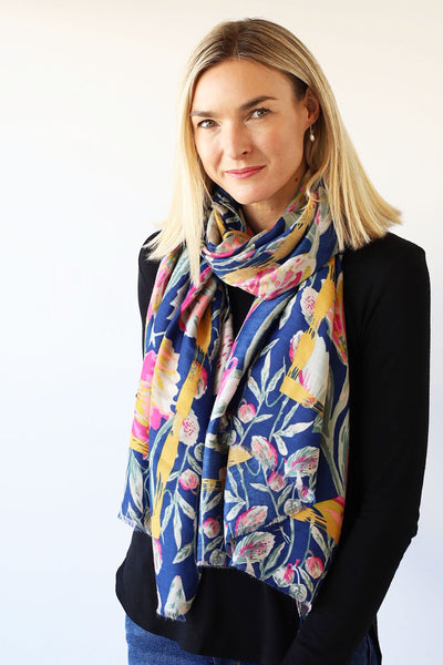 Archer House Large Flower Print Scarf  SC806