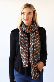 Archer House Geometric Print Scarf with Gold Foil  SC810