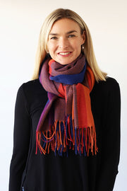 Archer House Big Check Winter Scarf with Tassels 818