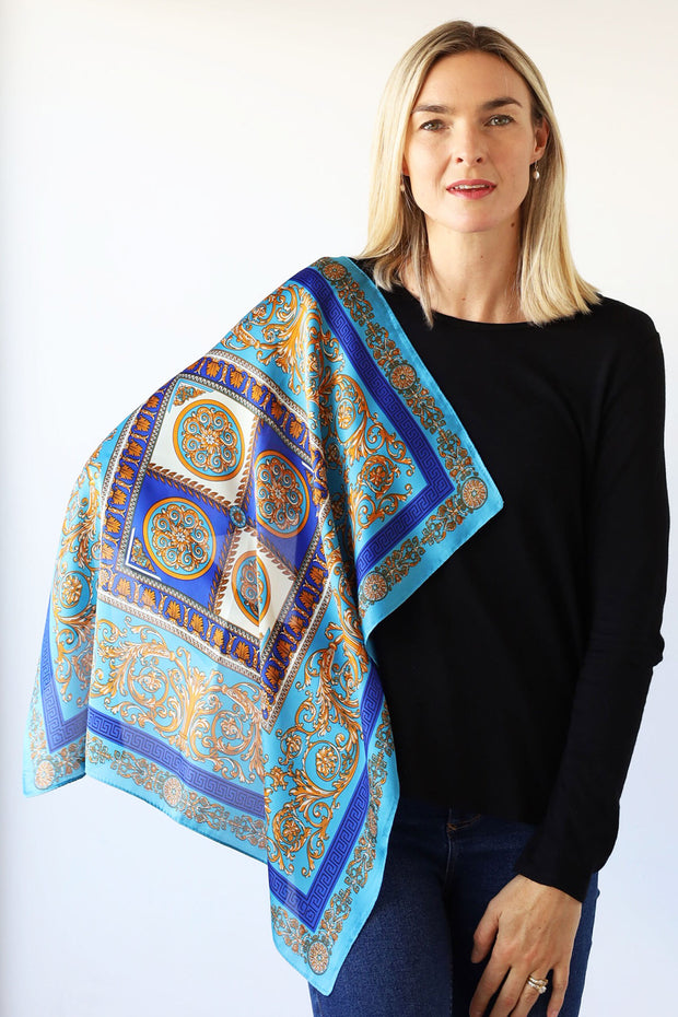 Archer House Regal Print Silky Square Scarf – Feels like Silk  SC821
