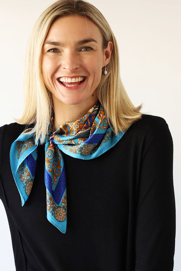 Archer House Regal Print Silky Square Scarf – Feels like Silk  SC821