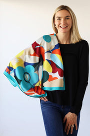 Archer House Abstract Flower Silky Square Scarf – Feels like Silk  SC822