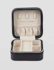 Stella and Gemma Jewellery Box Large Square Black Quilted 742