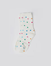 Stella and Gemma Socks White with Rainbow Spots 7874