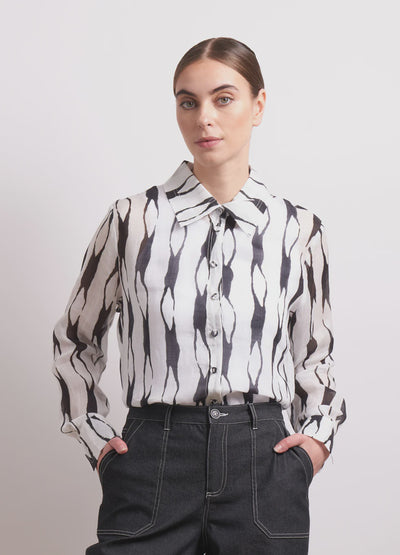 Neris Soft Focus Shirt in Liquorice 2812