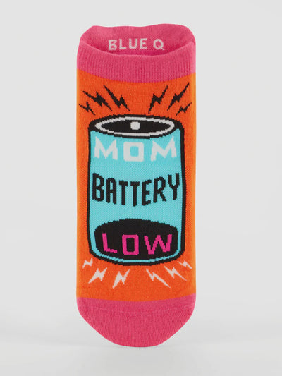 Blue Q Sneaker Socks Mom Battery 328