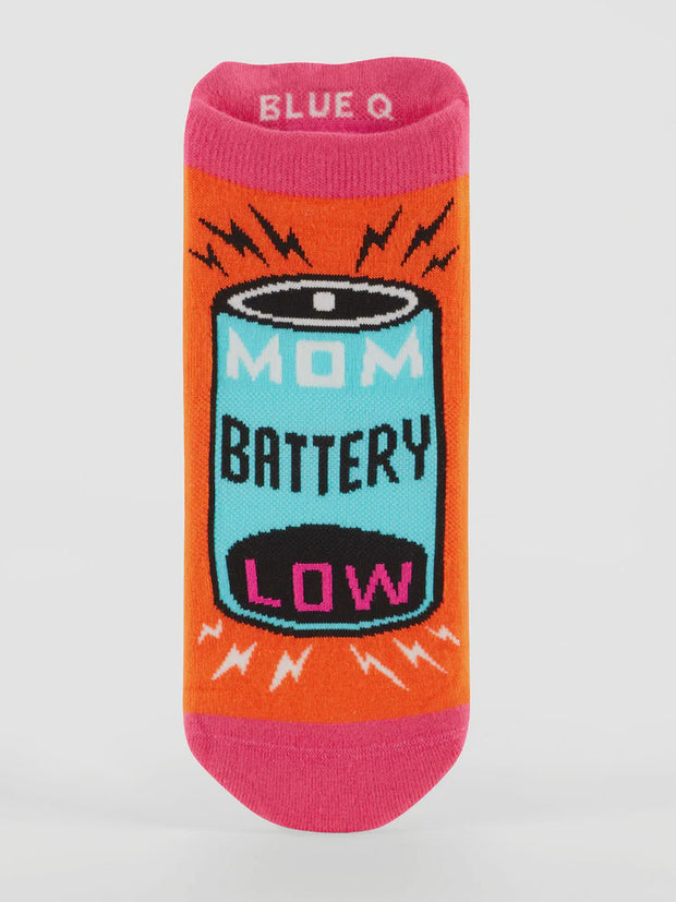 Blue Q Sneaker Socks Mom Battery 328