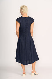 Foil Linen Festival Event Dress in Midnight TP14653