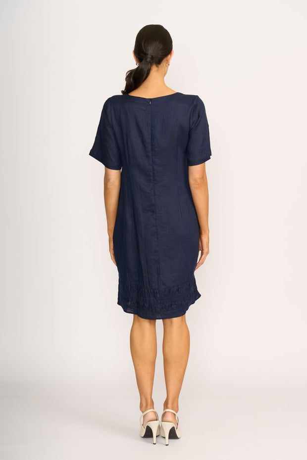 Foil Linen Crowd Pleaser Dress in Midnight TP14650